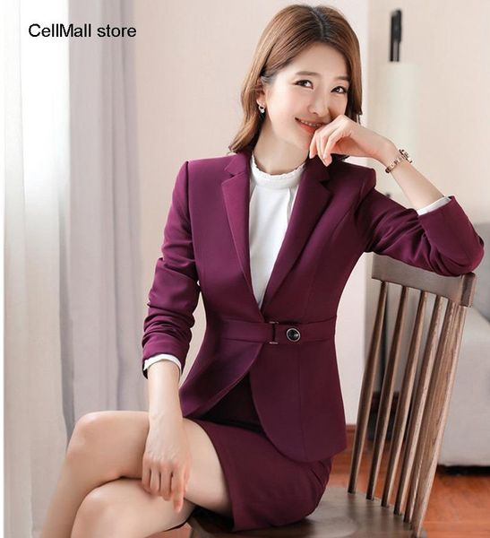 fashion wine uniform styles formal blazers suits with jackets and skirt ladies office business work wear skirt suits spring fall, White
fashion wine uniform styles formal blazers suits with jackets and skirt ladies office business work wear skirt suits spring fall, White