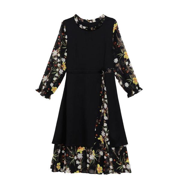 casual dresses black floral print splicing long sleeve women clothes style vestido festa spring fall plus size dress a-line a robes, Black;gray
casual dresses black floral print splicing long sleeve women clothes style vestido festa spring fall plus size dress a-line a robes, Black;gray