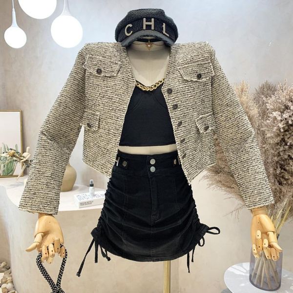 women's jackets vintage long sleeve women plaid coat single breasted slim waist belted sashes female tweed korean 2021 autumn, Black;brown
women's jackets vintage long sleeve women plaid coat single breasted slim waist belted sashes female tweed korean 2021 autumn, Black;brown