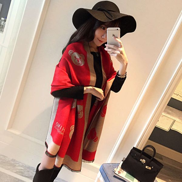 autumn and winter new women's bear head design double side imitation cashmere scarf shawl, Blue;black
autumn and winter new women's bear head design double side imitation cashmere scarf shawl, Blue;black