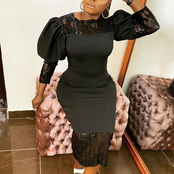 casual dresses women dress lace patchwork long lantern sleeves elegant and office lady sheath african fashion large size all-match, Black;gray
casual dresses women dress lace patchwork long lantern sleeves elegant and office lady sheath african fashion large size all-match, Black;gray