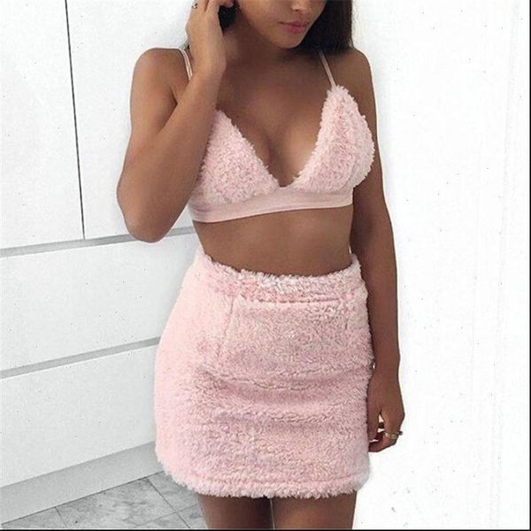 2pcs pink set womens sleeveless bandage plush bra crop mini skirt bodycon fashion lady holiday plush clothes set, Gray
2pcs pink set womens sleeveless bandage plush bra crop mini skirt bodycon fashion lady holiday plush clothes set, Gray