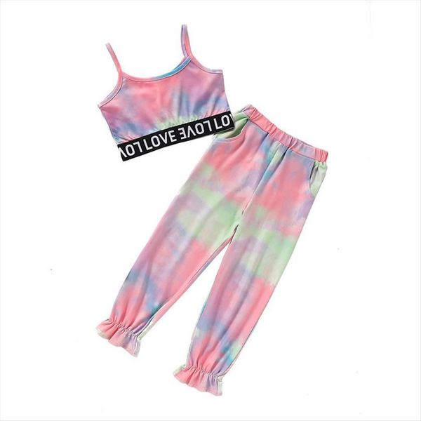 2pcs toddler tie dye print outfits baby spaghetti strap short letter tank ankle banded pants with pockets 2 7years, White
2pcs toddler tie dye print outfits baby spaghetti strap short letter tank ankle banded pants with pockets 2 7years, White