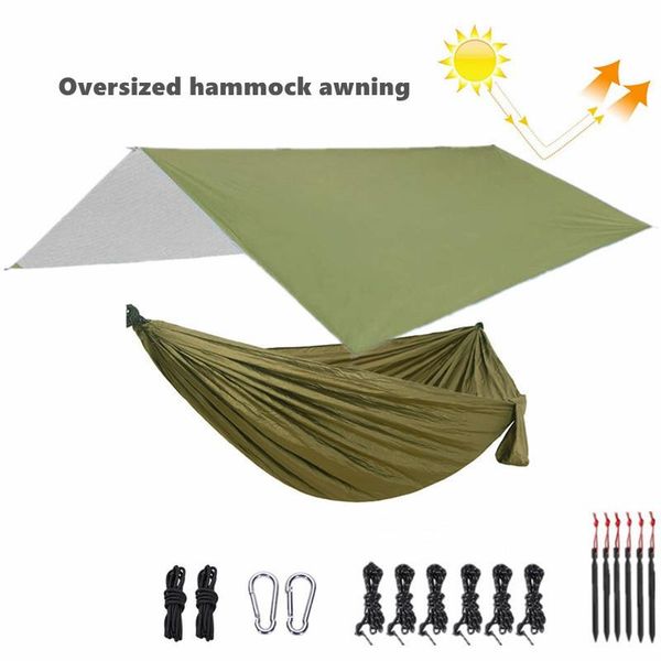 camp furniture camping hammock,portable nylon parachute hammock with118inx118in rain tarp, suitable for hiking,climbing,backyard and gar
camp furniture camping hammock,portable nylon parachute hammock with118inx118in rain tarp, suitable for hiking,climbing,backyard and gar