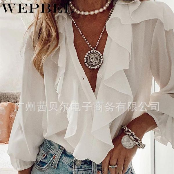 women's t-shirt mandylandy women autumn elegant white ruffles shirt casual lady loose long sleeve v neck
women's t-shirt mandylandy women autumn elegant white ruffles shirt casual lady loose long sleeve v neck