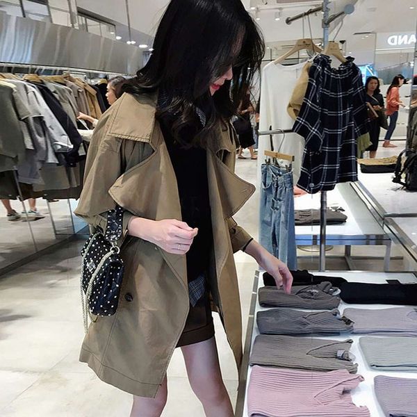 fashion length windbreaker women's korean temperament version loose medium british style small coat new early spring 2021 luxury, Tan;black
fashion length windbreaker women's korean temperament version loose medium british style small coat new early spring 2021 luxury, Tan;black