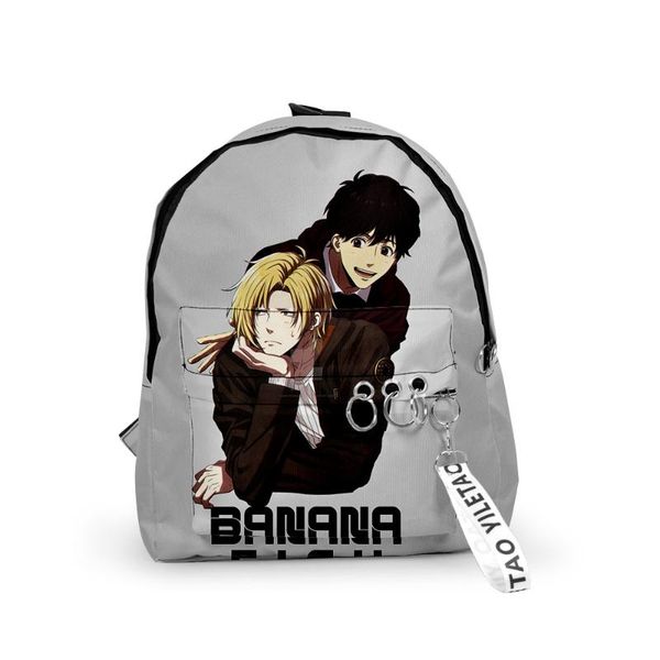 backpack banana fish simple college wind band key chain zipper