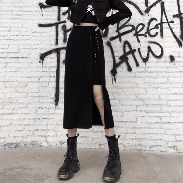 harajuku vintage black midi skirt gothic lace up high waist skirt female punk streetwear hollow out bandage skirt
harajuku vintage black midi skirt gothic lace up high waist skirt female punk streetwear hollow out bandage skirt