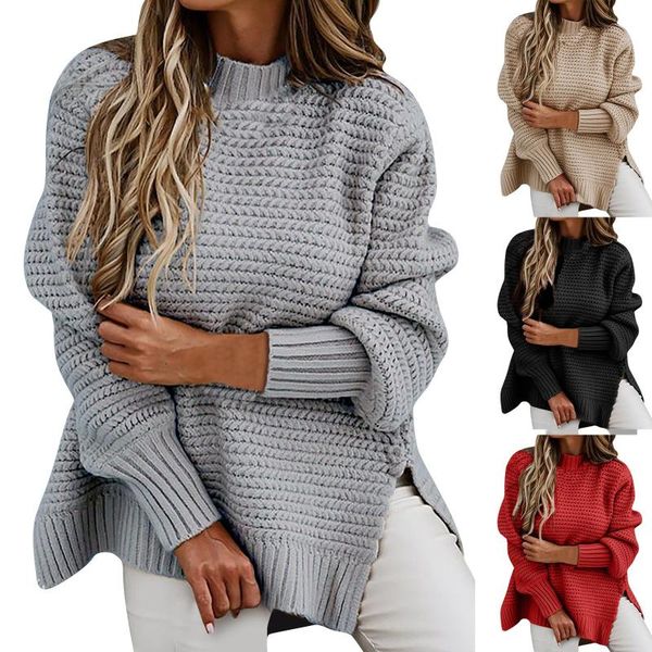 women's sweaters sweater half high neck loose solid color long-sleeve thick needle side slit knitted women winter autumn pullover, White;black
women's sweaters sweater half high neck loose solid color long-sleeve thick needle side slit knitted women winter autumn pullover, White;black