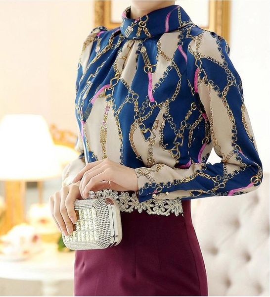 women's blouses & shirts fashion woman 2021 print chiffon blolouse shirt blusas femininas office women long sleeve, White
women's blouses & shirts fashion woman 2021 print chiffon blolouse shirt blusas femininas office women long sleeve, White