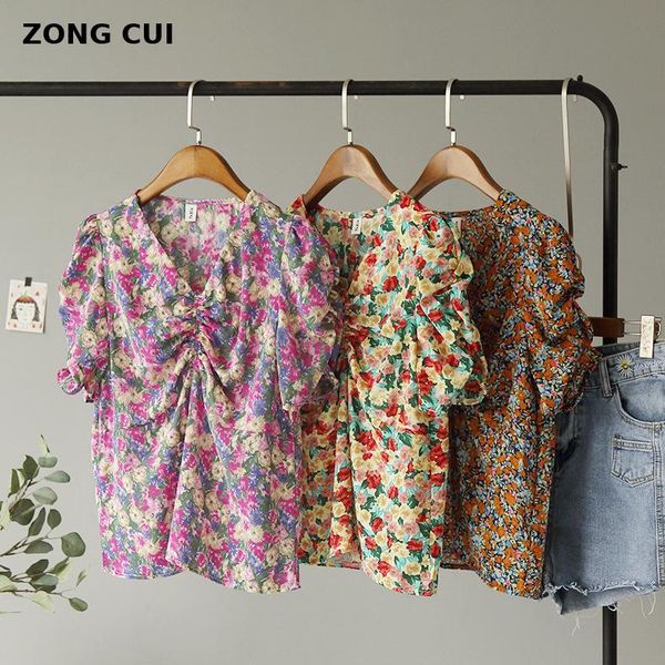women's blouses & shirts 2021 vintage flower pleated v-neck bubble sleeve chiffon elegant temperament summer street style short shirt, White
women's blouses & shirts 2021 vintage flower pleated v-neck bubble sleeve chiffon elegant temperament summer street style short shirt, White