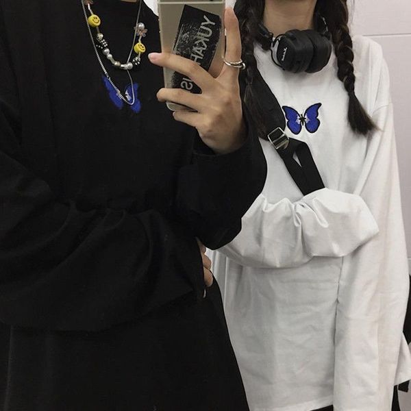 women's t-shirt women long sleeve t-shirts o-neck butterfly embroidery couple loose 2xl slim all-match streetwear harajuku bf casual ul, White
women's t-shirt women long sleeve t-shirts o-neck butterfly embroidery couple loose 2xl slim all-match streetwear harajuku bf casual ul, White
