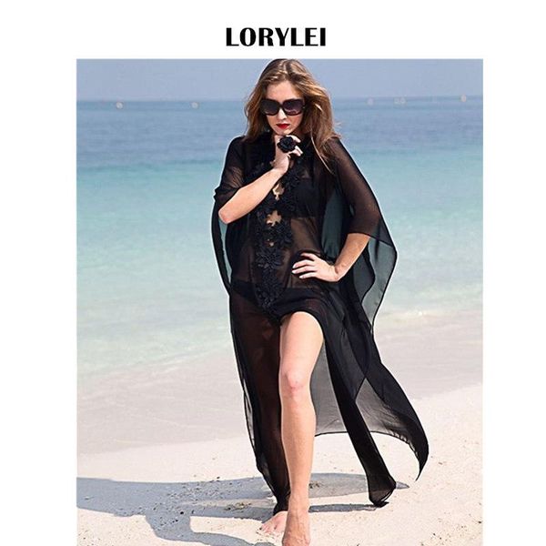 transparent swimwear chiffon applique long kimono cardigan for beach cover up beach sarong plage robe bikini coverup n204, White;black
transparent swimwear chiffon applique long kimono cardigan for beach cover up beach sarong plage robe bikini coverup n204, White;black