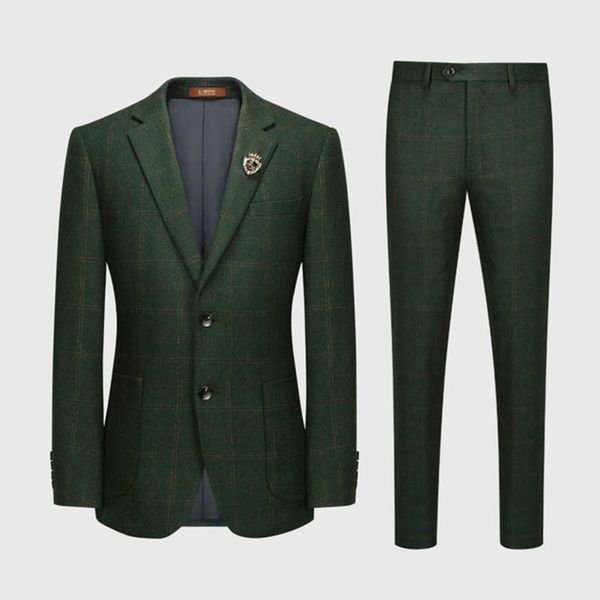 men's suits & blazers arrival 60% wool men set green plaid two buttons wedding groom wear autumn winter thicken warm clothing, White;black
men's suits & blazers arrival 60% wool men set green plaid two buttons wedding groom wear autumn winter thicken warm clothing, White;black