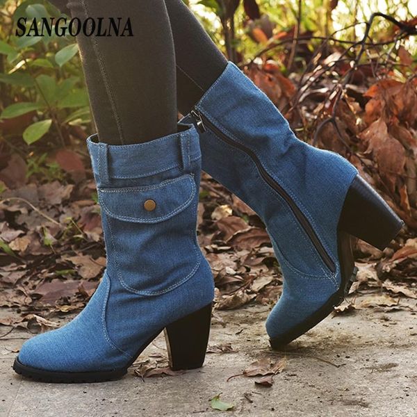 boots blue jeans women's mid-tube rome solid slip-on chunky mid heels wild vintage large size ladies shoes classic style, Black
boots blue jeans women's mid-tube rome solid slip-on chunky mid heels wild vintage large size ladies shoes classic style, Black