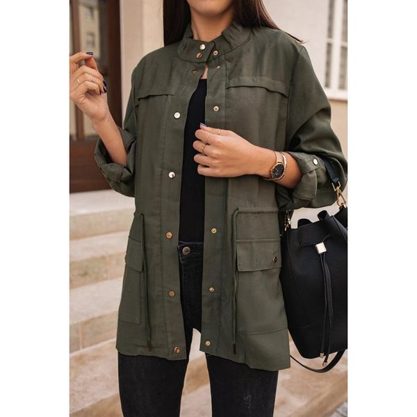 women's trench coats women autumn winter casual green adjustable waist long sleeve windbreaker coat female pockets high street outwear, Tan;black
women's trench coats women autumn winter casual green adjustable waist long sleeve windbreaker coat female pockets high street outwear, Tan;black