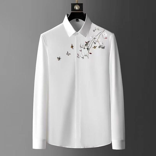 men's casual shirts luxury personalized jacquard embroidery long sleeve shirt 2021 autumn korean fashion slim large, White;black
men's casual shirts luxury personalized jacquard embroidery long sleeve shirt 2021 autumn korean fashion slim large, White;black