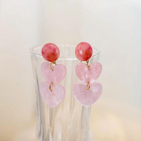 dangle & chandelier fashion temperament simple lovely pink long heart earrings for women, Silver
dangle & chandelier fashion temperament simple lovely pink long heart earrings for women, Silver