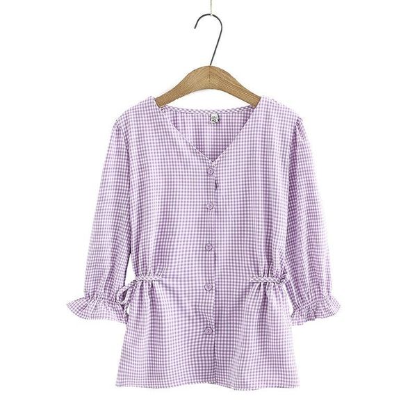 women's blouses & shirts plus size 2xl-6xl plaid v-neck 3/4 sleeve ol blouse oversized spring summer ladies' elegant button up bl, White
women's blouses & shirts plus size 2xl-6xl plaid v-neck 3/4 sleeve ol blouse oversized spring summer ladies' elegant button up bl, White