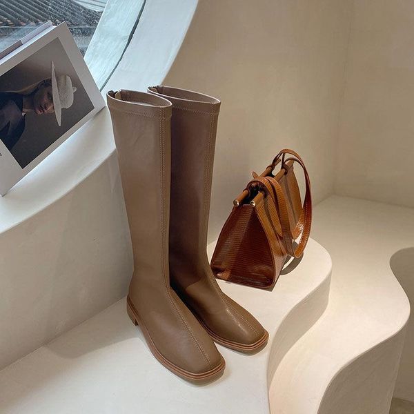 boots 2021 ins women knee lady winter designers square toe shoes thigh high female fashion leather long casual, Black
boots 2021 ins women knee lady winter designers square toe shoes thigh high female fashion leather long casual, Black