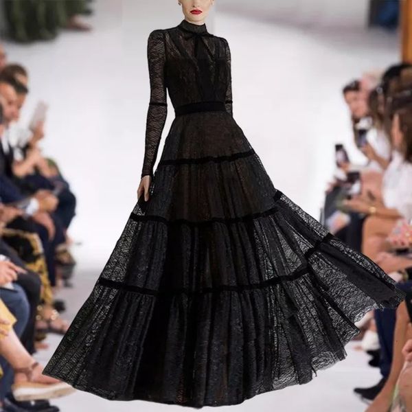 new black lace long party 2021 spring runway designers pleated maxi es for women qot7, Black;gray
new black lace long party 2021 spring runway designers pleated maxi es for women qot7, Black;gray