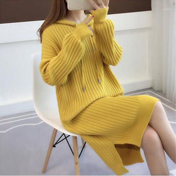 woman sweaters overknee sweater women's loose casual hooded long knitted thick femme chandails pull hiver, White;black
woman sweaters overknee sweater women's loose casual hooded long knitted thick femme chandails pull hiver, White;black