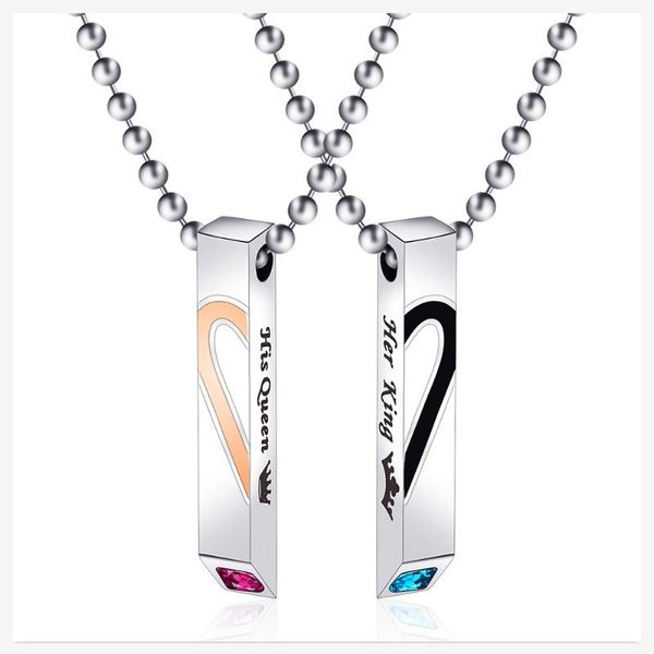 pendant necklaces & pendants her king and his queen titanium couple necklace stainless steel gifts, Silver
pendant necklaces & pendants her king and his queen titanium couple necklace stainless steel gifts, Silver