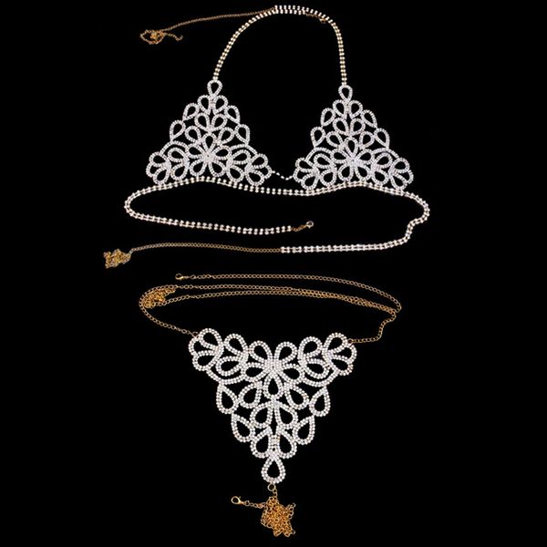 gold bling crystal rhinestone body jewelry chain for women flowers body chain bralette underwear jewelry party, Silver
gold bling crystal rhinestone body jewelry chain for women flowers body chain bralette underwear jewelry party, Silver