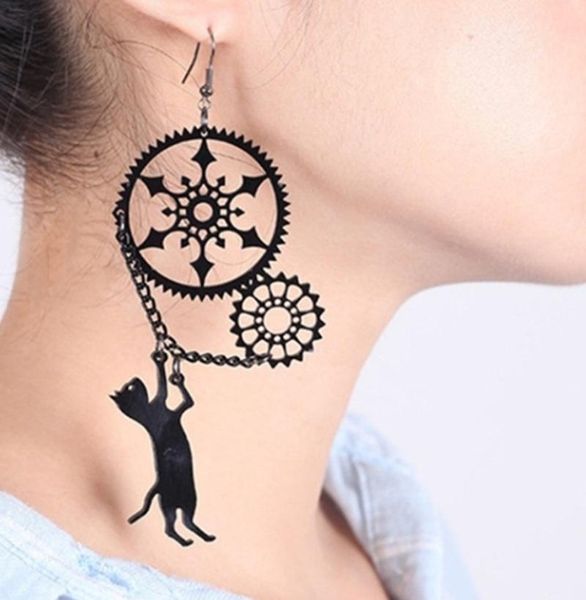 dangle & chandelier simple and funny black cat mechanical metal earrings cute fashion ladies large pendant jewelry, Silver
dangle & chandelier simple and funny black cat mechanical metal earrings cute fashion ladies large pendant jewelry, Silver