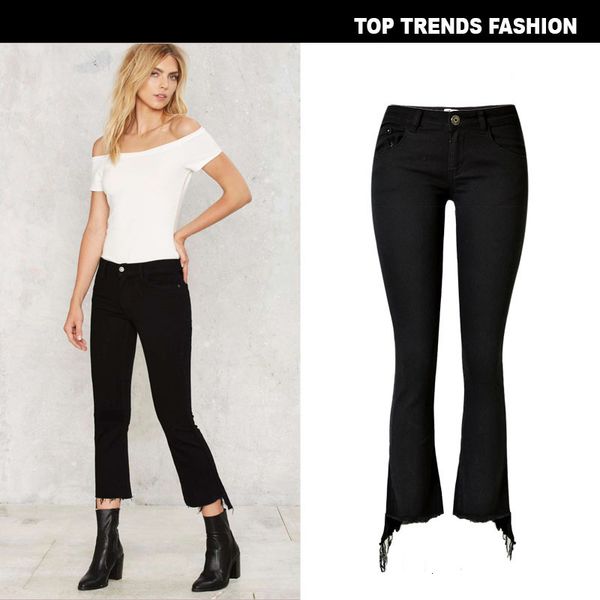 women's split high waist denim micro horn capri pants women's diagonal tassel boots pants wide leg, Blue
women's split high waist denim micro horn capri pants women's diagonal tassel boots pants wide leg, Blue