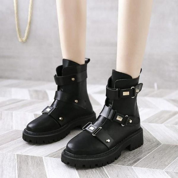 boots buckle decoration motorcycle women black punk round toe solid ankle for
boots buckle decoration motorcycle women black punk round toe solid ankle for