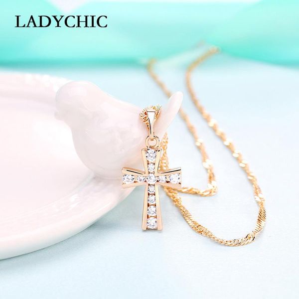 pendant necklaces ladychic elegant zircon cross gold color christian jesus jewelry necklace for women cute small wholesale ln1087, Silver
pendant necklaces ladychic elegant zircon cross gold color christian jesus jewelry necklace for women cute small wholesale ln1087, Silver