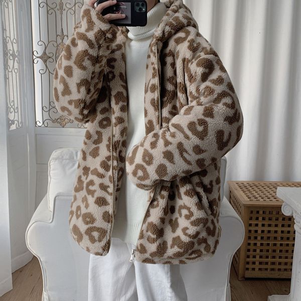 2021 new winter thick leopard men's warmth fashion retro casual lamb fur hooded jacket men wild loose korean short coat mens clothes 5g, Black
2021 new winter thick leopard men's warmth fashion retro casual lamb fur hooded jacket men wild loose korean short coat mens clothes 5g, Black