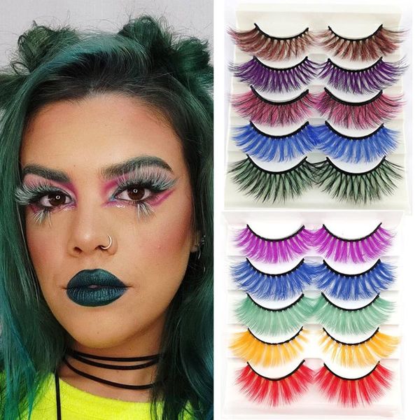 false eyelashes 5 pairs 3d faux mink eyelash red yellow green purple colorful fluffy volume makeup beauty rainbow fake lashes
false eyelashes 5 pairs 3d faux mink eyelash red yellow green purple colorful fluffy volume makeup beauty rainbow fake lashes