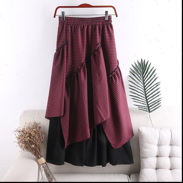 autumn winter new korean irregular plaid skirt women vintage patchwork high waist skirt streetwear ball gown party skirts mw946, Black
autumn winter new korean irregular plaid skirt women vintage patchwork high waist skirt streetwear ball gown party skirts mw946, Black