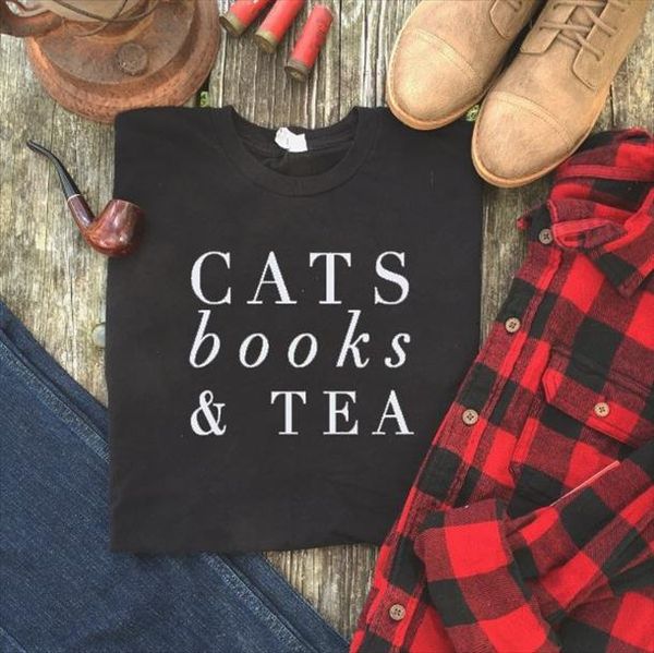cats books and tea mens letters womens women cotton casual funny for lady yong girl tee drop ship, White;black
cats books and tea mens letters womens women cotton casual funny for lady yong girl tee drop ship, White;black