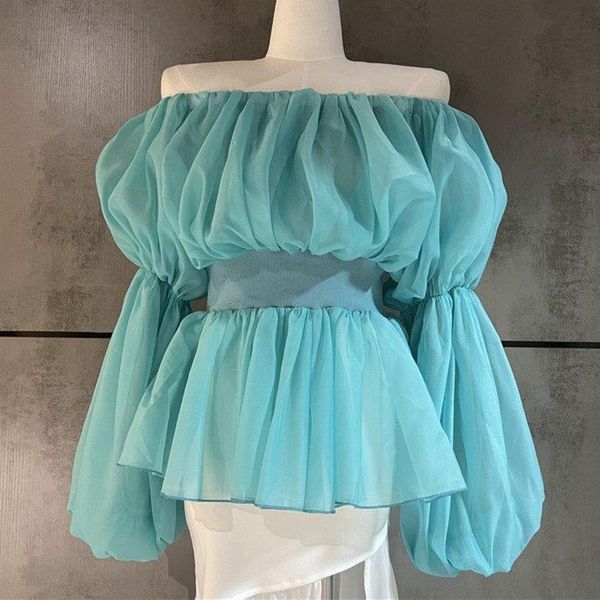 women's blouses & shirts 2021 summer korean elegant femme slash neck lantern long sleeve ruched shirt for women fashion casual sweet bl, White
women's blouses & shirts 2021 summer korean elegant femme slash neck lantern long sleeve ruched shirt for women fashion casual sweet bl, White