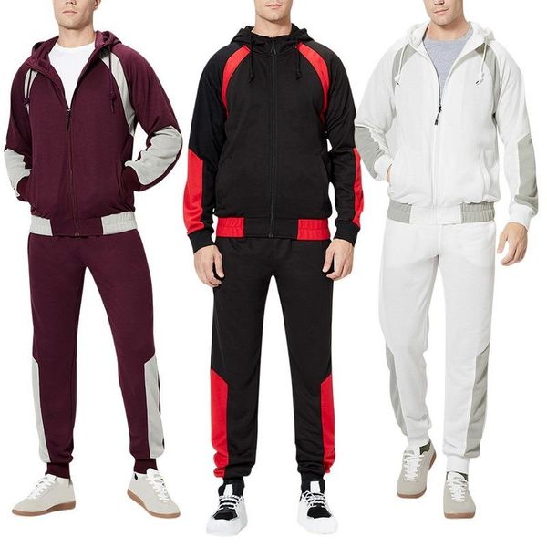 men's tracksuits casual set men autumn hooded tracksuit patchwork 2 pieces jackets+pants men's sportswear zipper joggers sweat suit, Gray
men's tracksuits casual set men autumn hooded tracksuit patchwork 2 pieces jackets+pants men's sportswear zipper joggers sweat suit, Gray