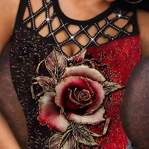 women's t-shirt plus size 5xl vest 2021 summer rose print hollow sleeveless fashion casual y2k, White
women's t-shirt plus size 5xl vest 2021 summer rose print hollow sleeveless fashion casual y2k, White