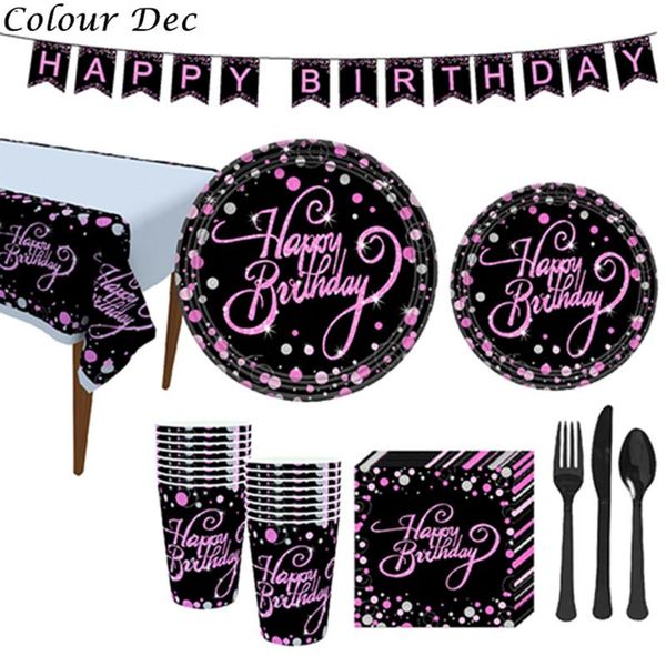 disposable dinnerware pink gold happy birthday party decoration tableware paper cup plate napkins banner girl woman supplies
disposable dinnerware pink gold happy birthday party decoration tableware paper cup plate napkins banner girl woman supplies