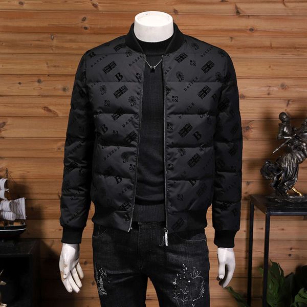 winter short flocking black leisure down jacket personality trend men's coat thickening recommend
winter short flocking black leisure down jacket personality trend men's coat thickening recommend