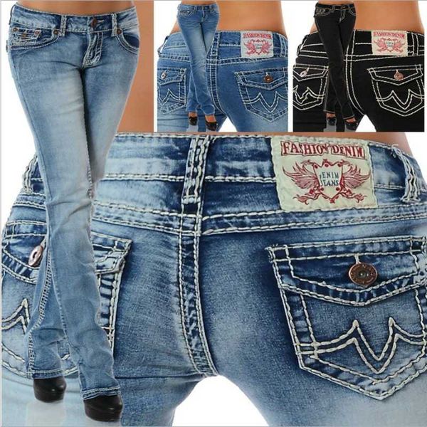 women's jeans women colored denim embroidery with elastic thread high-waisted pants street wear straight trousers, Blue
women's jeans women colored denim embroidery with elastic thread high-waisted pants street wear straight trousers, Blue