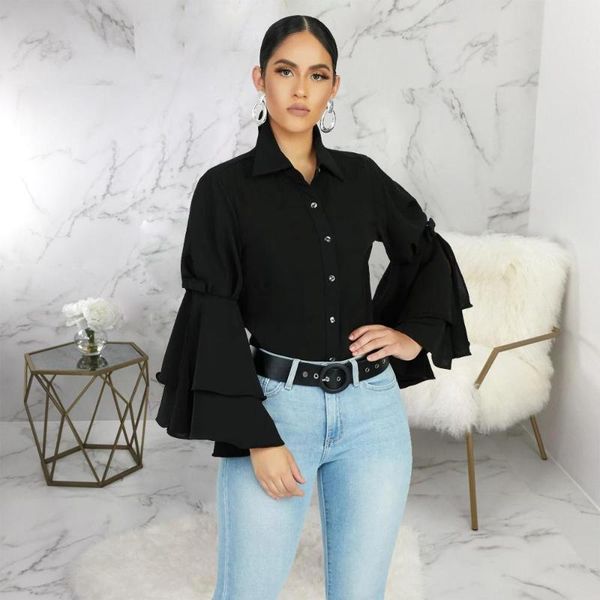 women's t-shirt adfvat solid color slim fit women cascading ruffles flare long sleeve autumn t shirt office lady tee smr9455, White
women's t-shirt adfvat solid color slim fit women cascading ruffles flare long sleeve autumn t shirt office lady tee smr9455, White