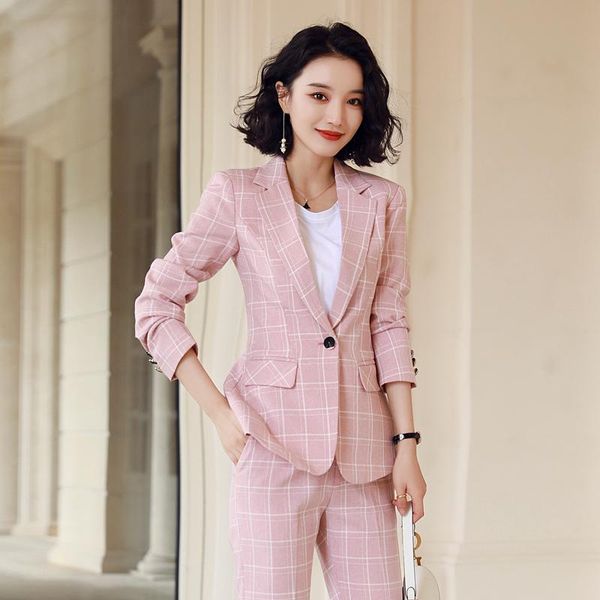 women's two piece pants casual plaid pant suit women s-5xl female blazer pink white black jacket coat and trouser 2 set
women's two piece pants casual plaid pant suit women s-5xl female blazer pink white black jacket coat and trouser 2 set