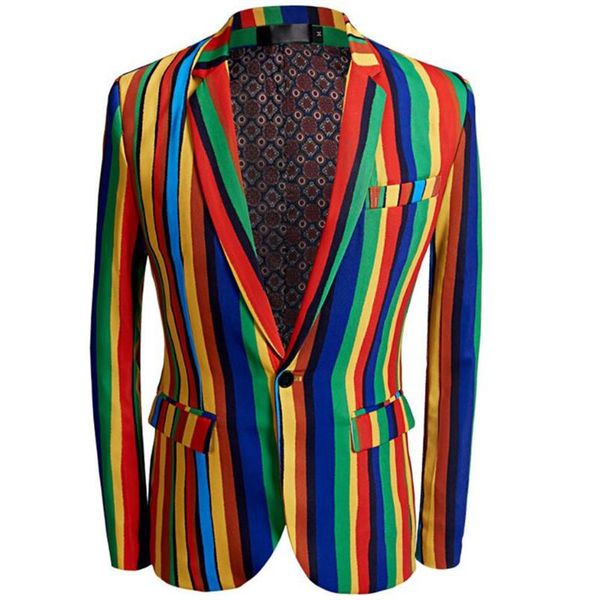 men's suits & blazers men blazer 2021 autumn mens fashion colorful striped slim fit jacket hip hop fancy top, White;black
men's suits & blazers men blazer 2021 autumn mens fashion colorful striped slim fit jacket hip hop fancy top, White;black