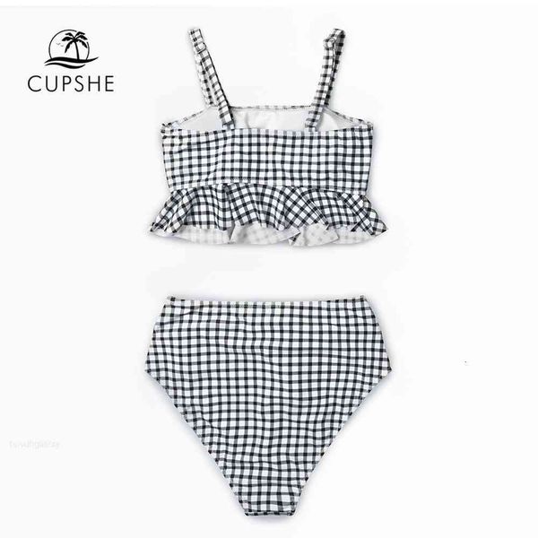 high sets black ruffles bikini and women white waist gingham belt tank two pieces swimsuits 2021 girl cute bathing suits, White;black
high sets black ruffles bikini and women white waist gingham belt tank two pieces swimsuits 2021 girl cute bathing suits, White;black