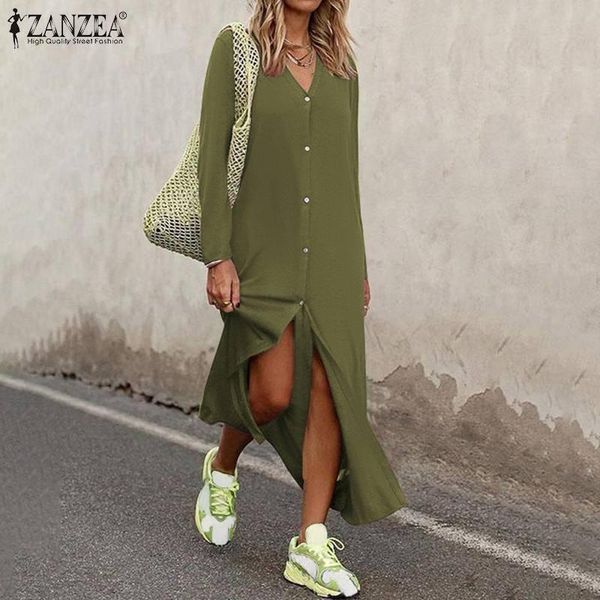 casual dresses autumn zanzea women long maxi sundress sleeves solid vestidos split dress buttons loose robe femme plus size 5xl, Black;gray
casual dresses autumn zanzea women long maxi sundress sleeves solid vestidos split dress buttons loose robe femme plus size 5xl, Black;gray