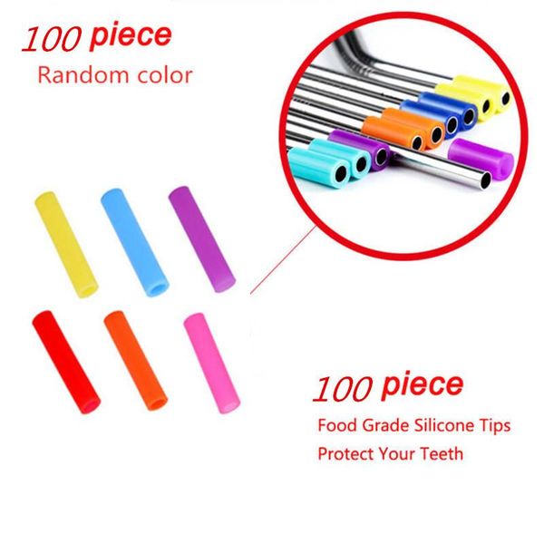 drinking straws 100 pcs/set metal straw silicone cap wholesale reusable random color cover 20mm*6mm
drinking straws 100 pcs/set metal straw silicone cap wholesale reusable random color cover 20mm*6mm