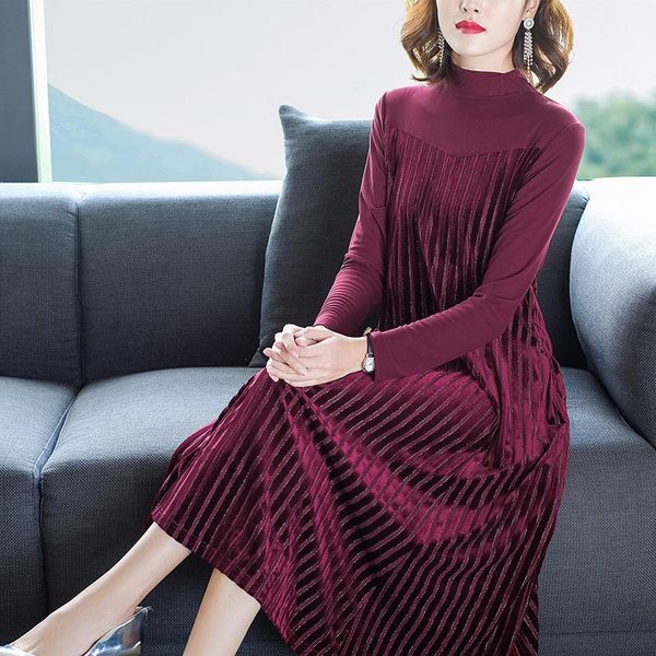 casual dresses winter fall vintage womens wine red turtleneck patchwork elegant velour dress , 3xl loose long sleeve velvet for women, Black;gray
casual dresses winter fall vintage womens wine red turtleneck patchwork elegant velour dress , 3xl loose long sleeve velvet for women, Black;gray