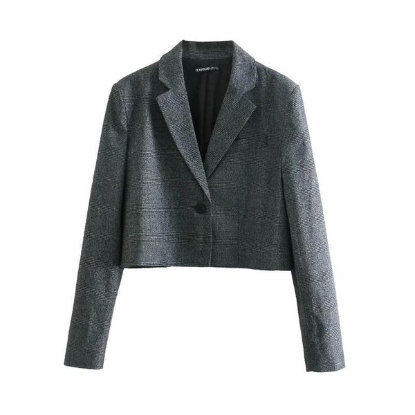 wholesale europe and the united states women's 2021 spring new plaid casual suit coat a9os1683d, White;black
wholesale europe and the united states women's 2021 spring new plaid casual suit coat a9os1683d, White;black